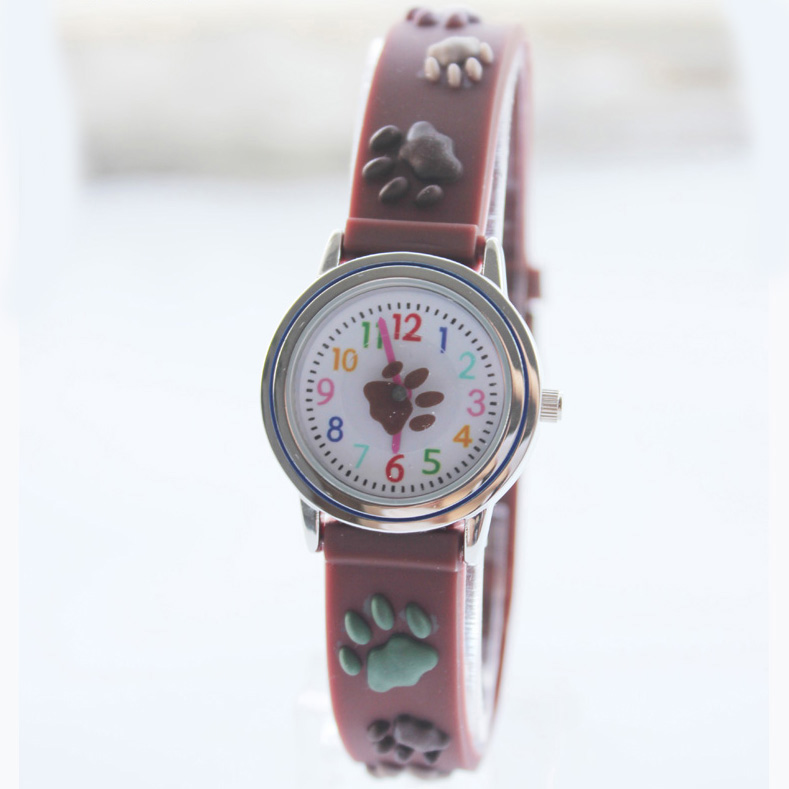 Child watch with 3D paws NT6383- Brown