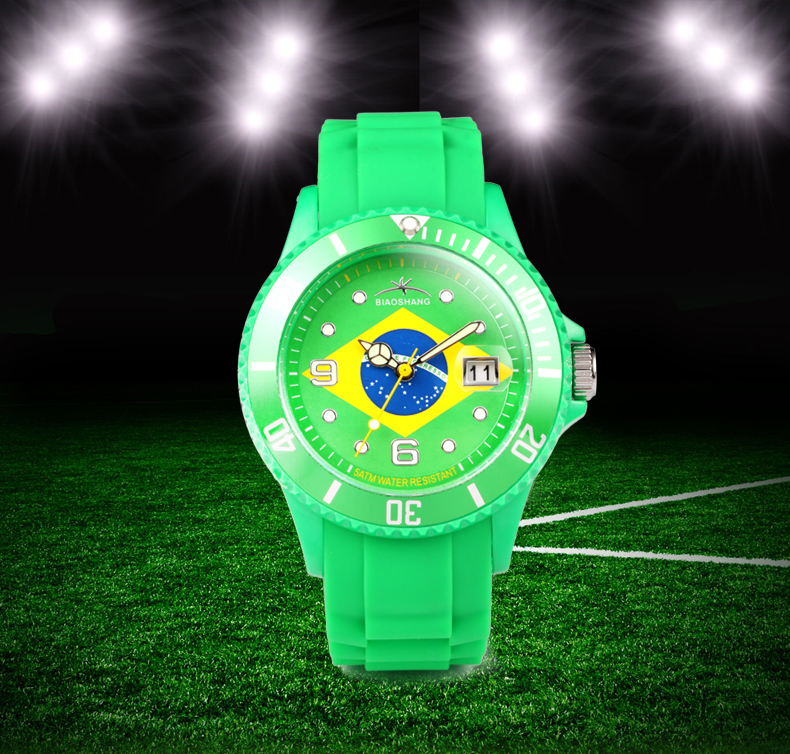 Brazil flag silicone watch