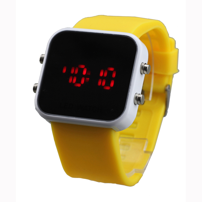 Led mirror watch NT6303 Yellow