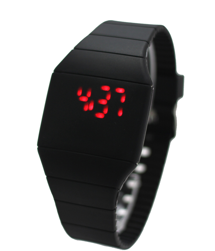 Touch Led, touch screen watch NT6352 square shape - Black