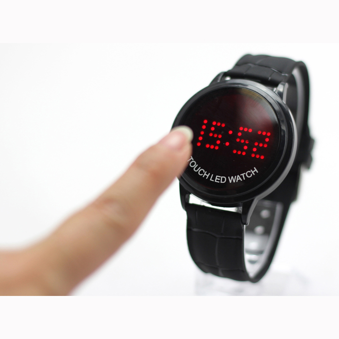 Touch screen LED watch NT6351 with plastic case 