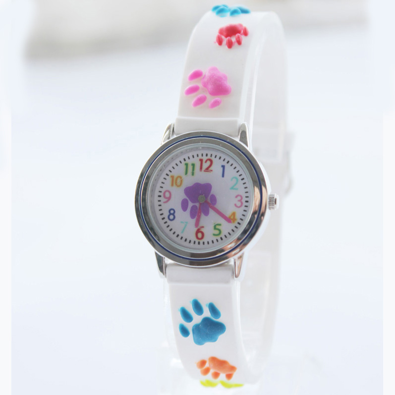 Child watch with 3D paws NT6383- White