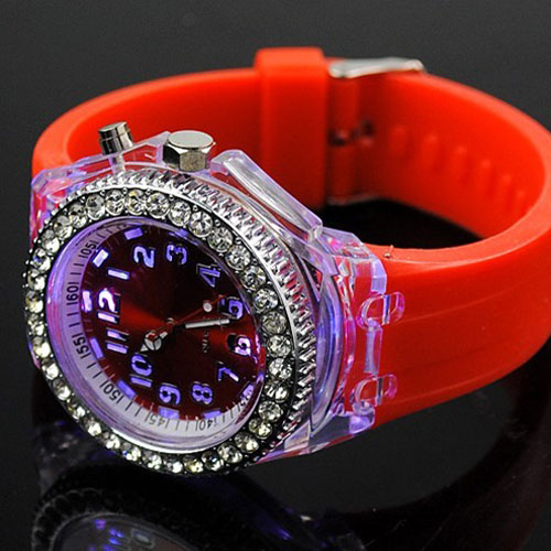 silicone watch -with flash lights -NT6339 Red