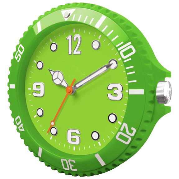 ice watch wall clock, watch shape clock, clock watch -- Green