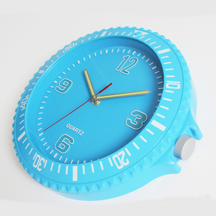 wrist watch wall clock, watch shape clock, ice watch clock -- skyblue
