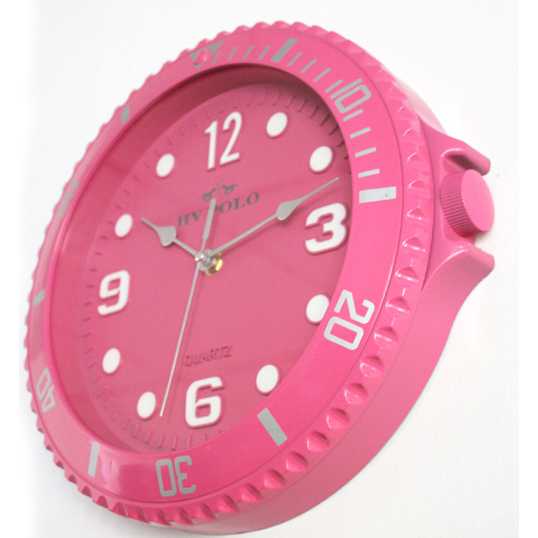 wrist watch wall clock, watch shape clock, ice watch clock -- pink