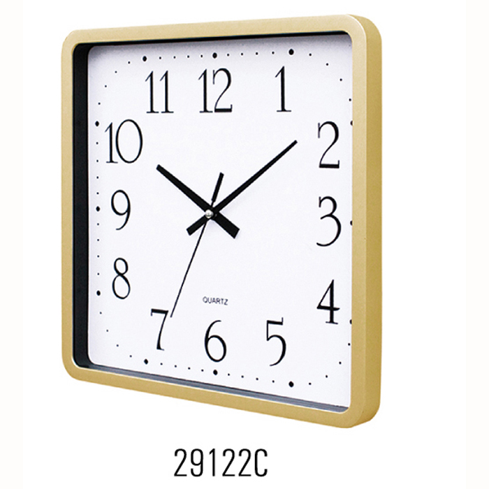 square wall clock 29122C golden 
