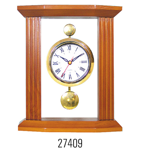 Wooden wall clock 27409, desk wooden clock 