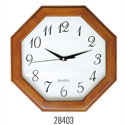 Wooden wall clock 28403 , Octagonal shape wood wall clock