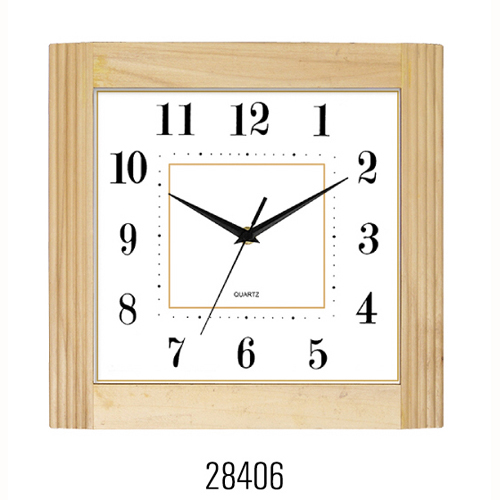 Square Wooden wall clock 28406