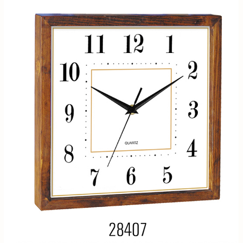 Square Wooden wall clock 28407
