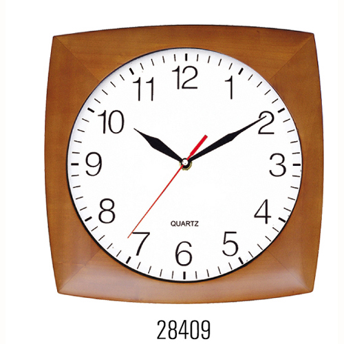 Square Wooden Wall Clock 28409, Square Wooden Frame Wall Clock
