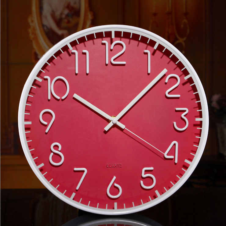 12 inch wall clock,plastic wall clock with rasing index 29551