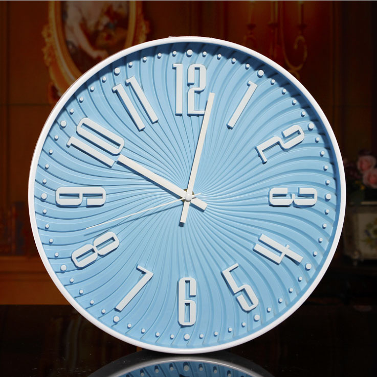 12 inch wall clock,plastic wall clock with rasing index 29552 , more colors