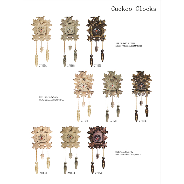 Pendulum cuckoo clocks