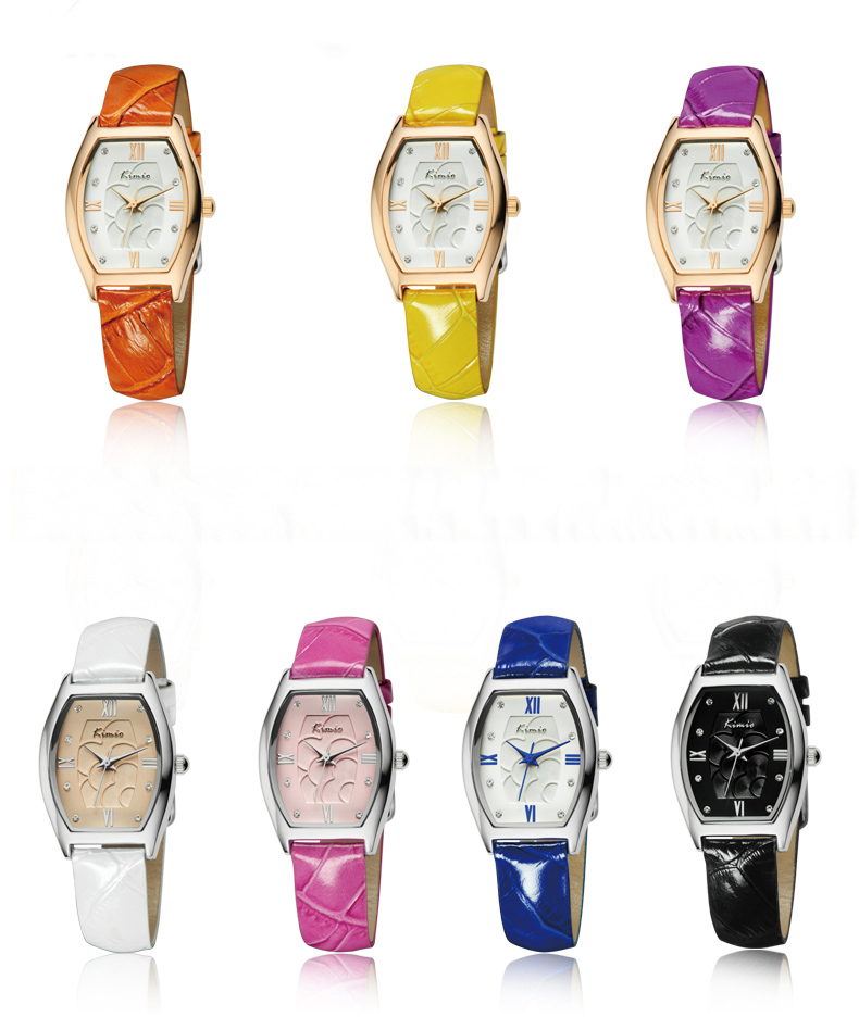 #2525 Women's Elegant Leisure PU Leather Band Roman Number Quartz Wrist Watch