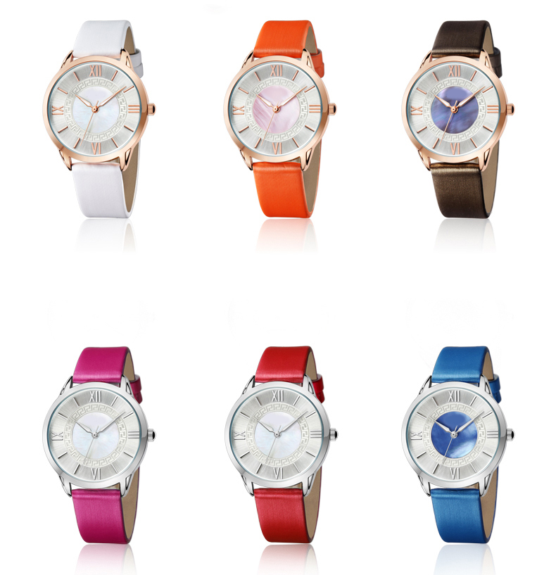 #2528 PU Leather Band Luminous Watch Quartz Wrist Watch Best Birthday Gift for Women
