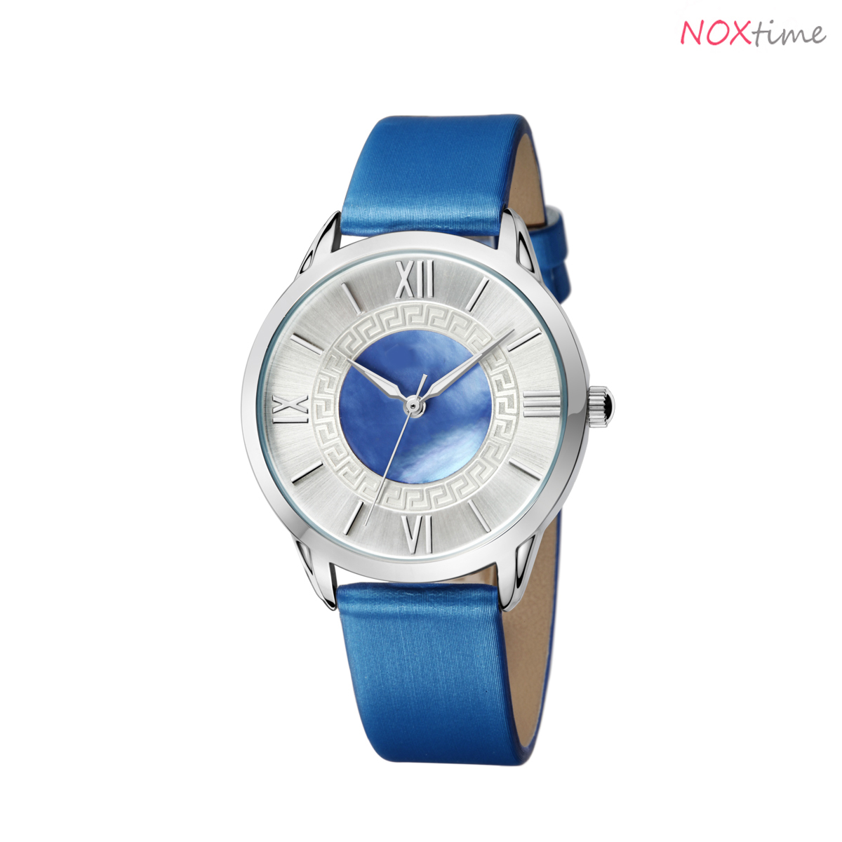 #2528 PU Leather Band Luminous Watch Quartz Wrist Watch Best Birthday Gift for Women - blue