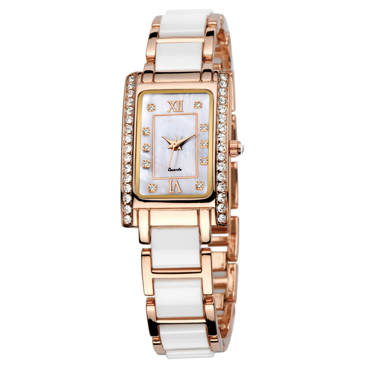 #2510  Voeons Women's Watches Japan Quartz Movement Analog Lady Fashion Luxury Bracelet Watch  - white gold