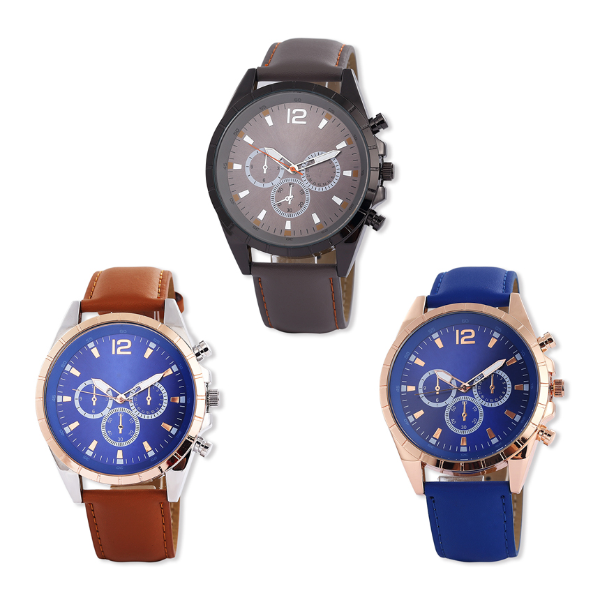 #3617 Men's wristwatch quartz analog with Chronolook  