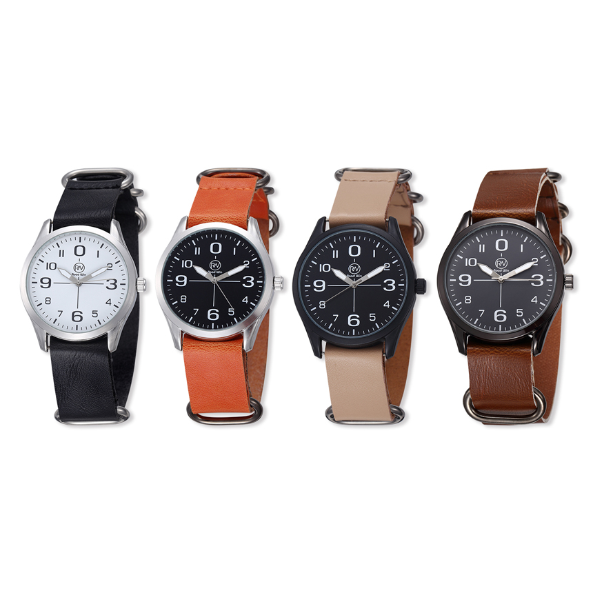 #3621 Men's wristwatch quartz analog leather watch