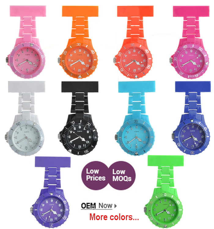 Plastic neon nursing watch NS2102-  12 colors 