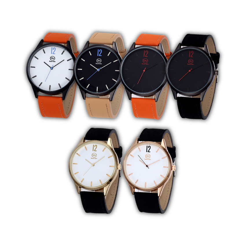 #4093 Men's wristwatch quartz analog leather brand