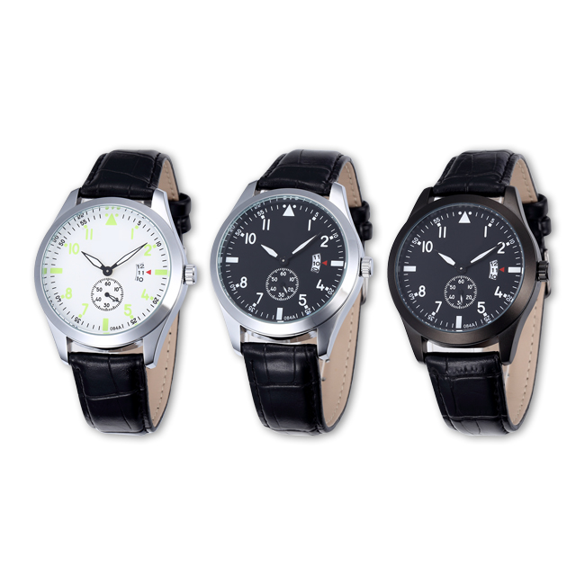 #4315Men's wristwatch quartz analog leather brand 