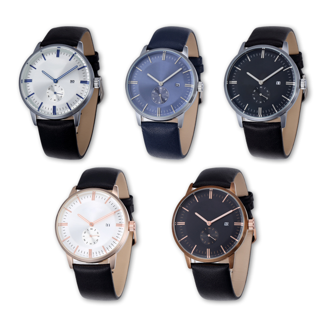#4316 Men's wristwatch quartz analog leather brand 