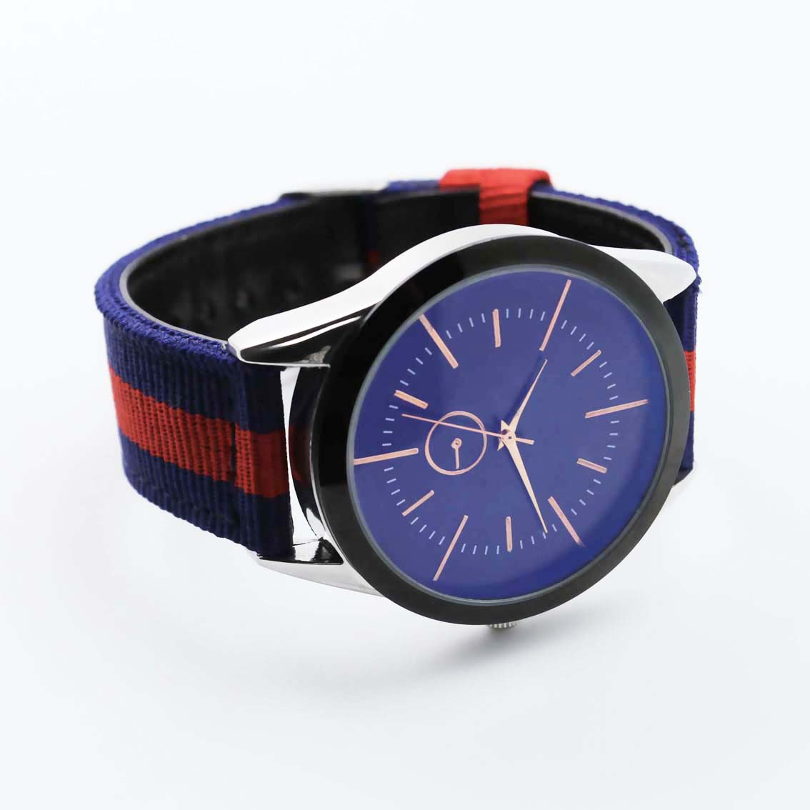 #02009Men's wristwatch quartz analog nylon strap watch