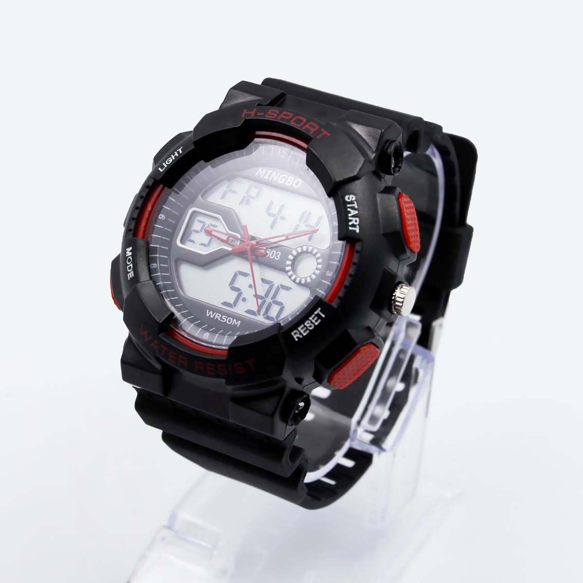 #02058Men's wristwatch quartz analog silicone strap watch