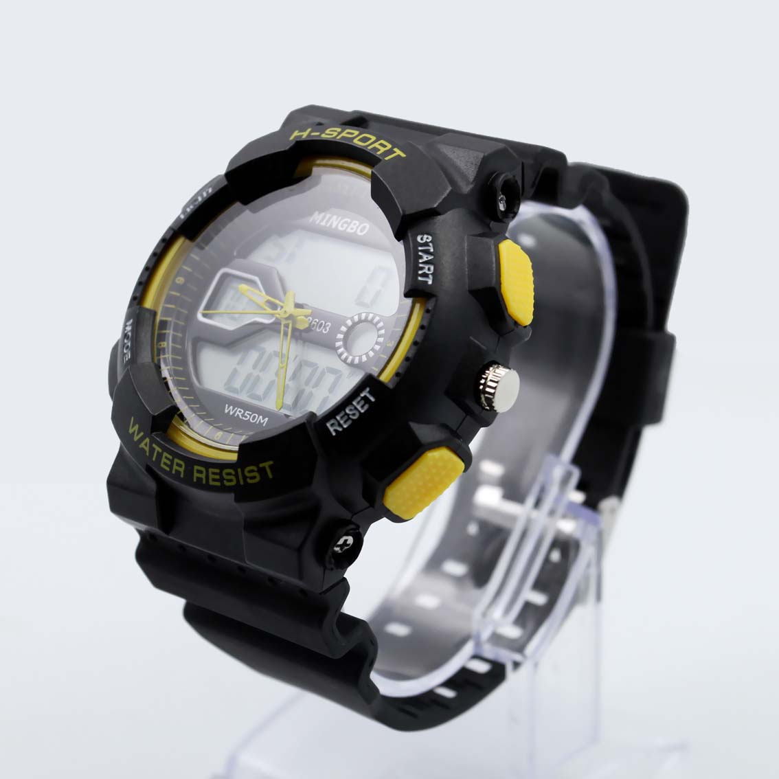 #02060Men's wristwatch quartz analog silicone strap watch