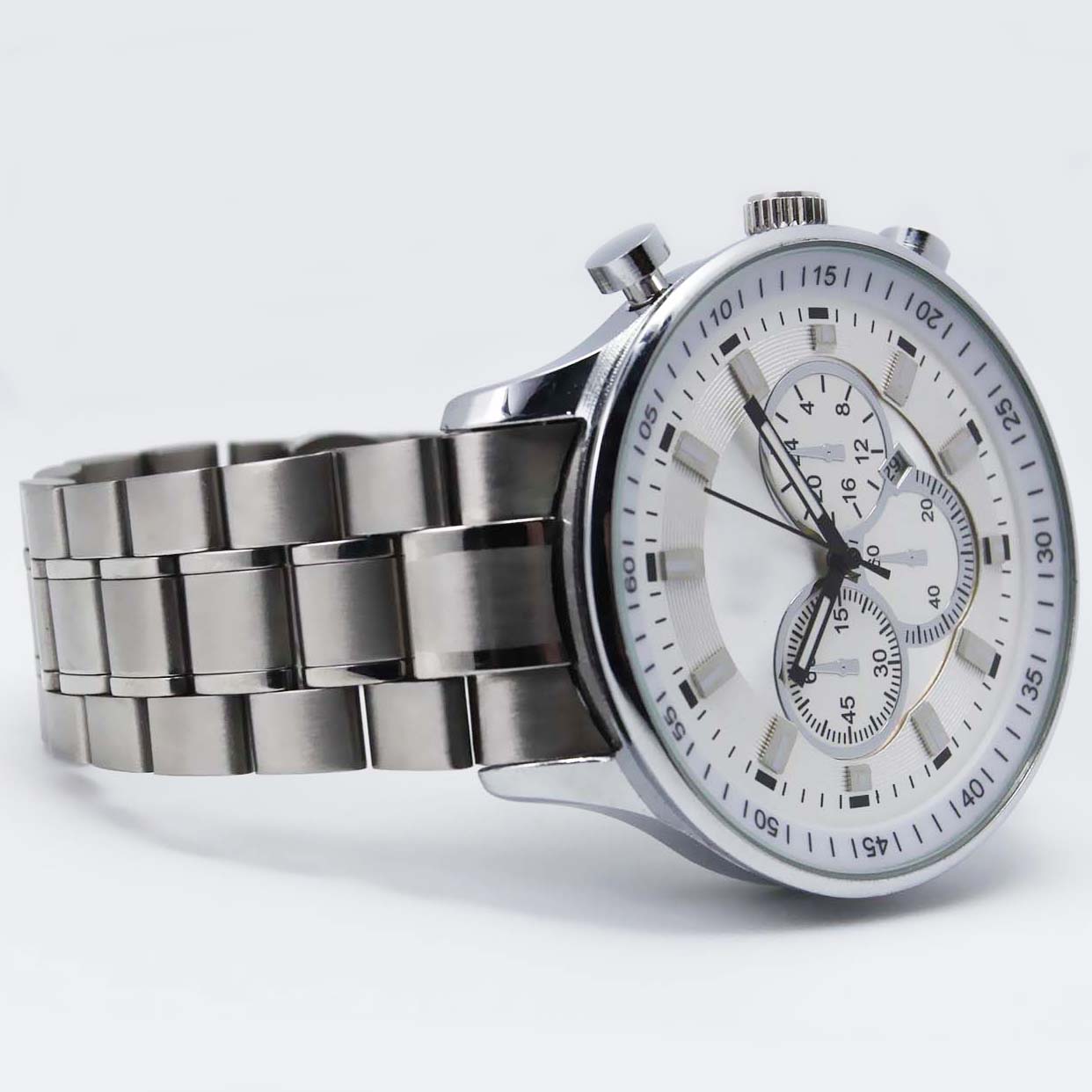 #02094Men's wristwatch quartz analog alloy strap watch