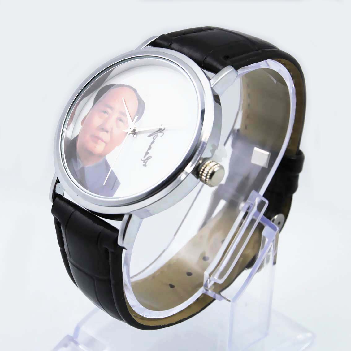 #02099Men's wristwatch quartz analog leather strap watch