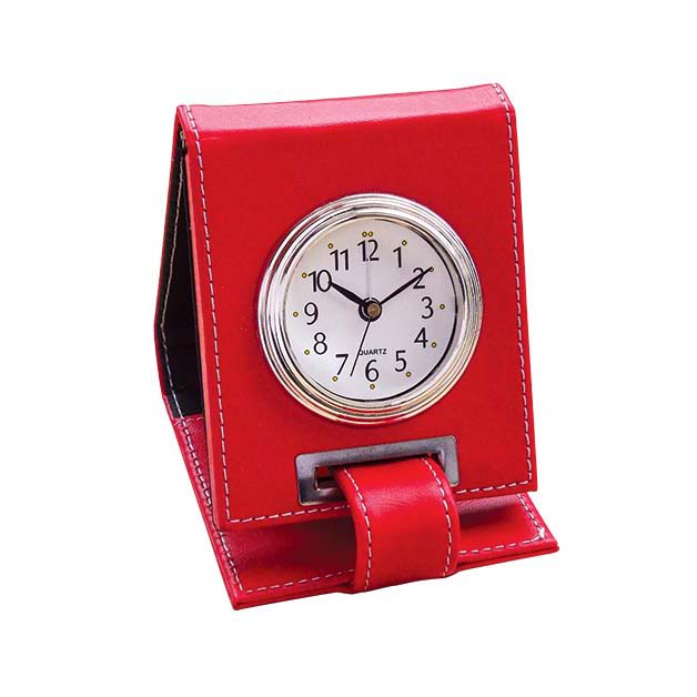 travel leather  alarm clock#14801