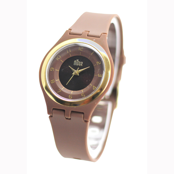 Slim watch -NT6361 Brown PVC band