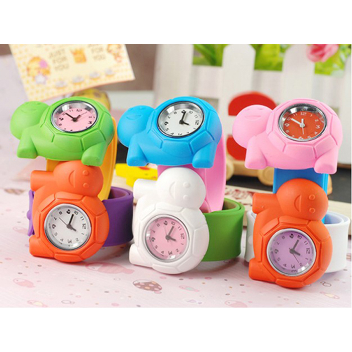 slap watch, slap on watch, silicone snap watch- 7035- Little turtle