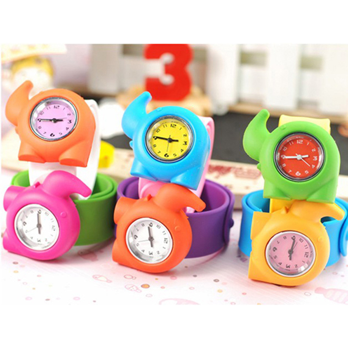 slap watch, slap on watch, silicone snap watch- 7032 elephant watch