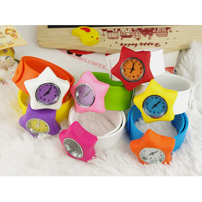 slap watch, slap on watch, silicone snap watch- 7031 star watch